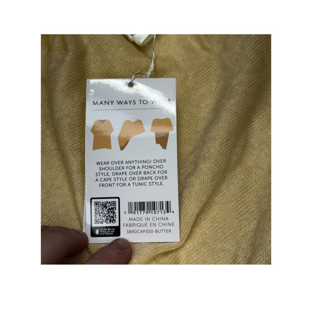 Simply Noelle Butter Yellow Knit Poncho Cape One Size NWT - Picture 5 of 7